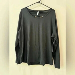 Embrace Life Black Athleisure Long Sleeve Twisted Back Workout Shirt 3X NWT